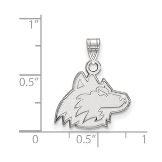 Sterling Silver Rhodium-plated LogoArt Northern Illinois University Huskie Small Pendant