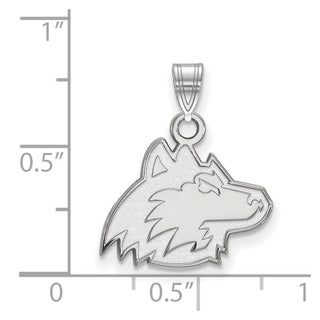 Sterling Silver Rhodium-plated LogoArt Northern Illinois University Huskie Small Pendant