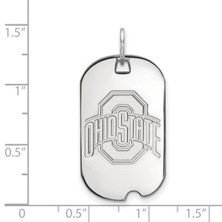 14k White Gold LogoArt The Ohio State University Small Dog Tag Pendant