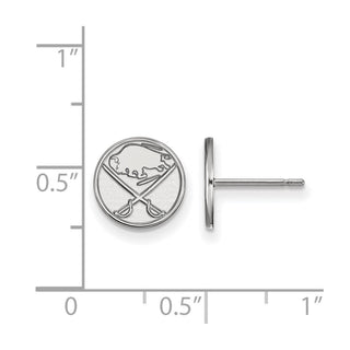 Sterling Silver Rhodium-plated NHL LogoArt Buffalo Sabres Extra Small Post Earrings