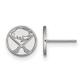 Sterling Silver Rhodium-plated NHL LogoArt Buffalo Sabres Extra Small Post Earrings
