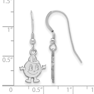 Sterling Silver Rhodium-plated LogoArt Syracuse University Mascot Small Dangle Wire Earrings