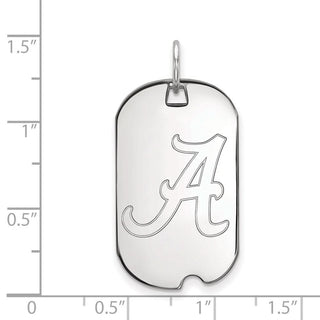 10k White Gold LogoArt University of Alabama Small Dog Tag Pendant