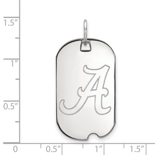 10k White Gold LogoArt University of Alabama Small Dog Tag Pendant