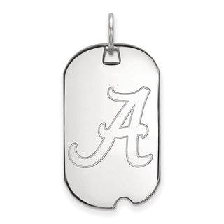 10k White Gold LogoArt University of Alabama Small Dog Tag Pendant