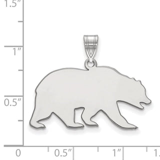 14k White Gold LogoArt University of California Berkeley Bear Large Pendant
