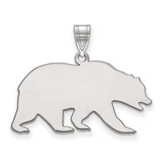 Sterling Silver Rhodium-plated LogoArt University of California Berkeley Bear Large Pendant