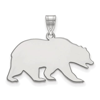 14k White Gold LogoArt University of California Berkeley Bear Large Pendant