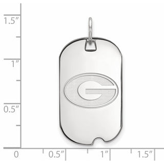 Sterling Silver Rhodium-plated LogoArt University of Georgia Letter G Small Dog Tag Pendant