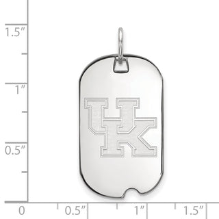 10k White Gold LogoArt University of Kentucky U-K Small Dog Tag Pendant