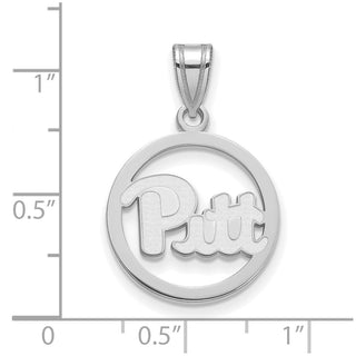 Sterling Silver Rhodium-plated LogoArt University of Pittsburgh Medium Circle Pendant