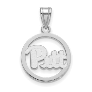 Sterling Silver Rhodium-plated LogoArt University of Pittsburgh Medium Circle Pendant