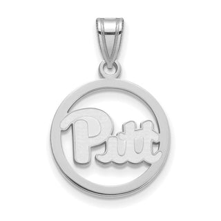 Sterling Silver Rhodium-plated LogoArt University of Pittsburgh Medium Circle Pendant