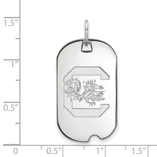 10k White Gold LogoArt University of South Carolina Small Dog Tag Pendant