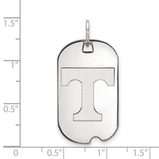 10k White Gold LogoArt University of Tennessee Letter T Small Dog Tag Pendant