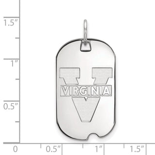 14k White Gold LogoArt University of Virginia Small Dog Tag Pendant