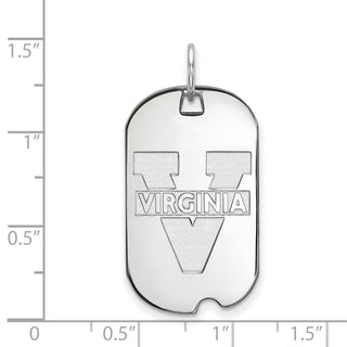 14k White Gold LogoArt University of Virginia Small Dog Tag Pendant