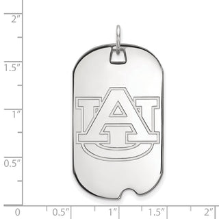 10k White Gold LogoArt Auburn University Large Dog Tag Pendant