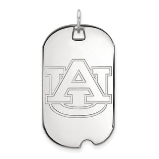 Sterling Silver Rhodium-plated LogoArt Auburn University Large Dog Tag Pendant