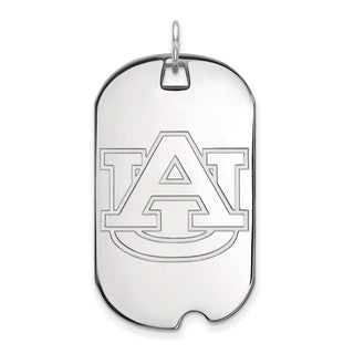 14k White Gold LogoArt Auburn University Large Dog Tag Pendant