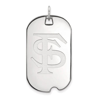10k White Gold LogoArt Florida State University F-S Large Dog Tag Pendant