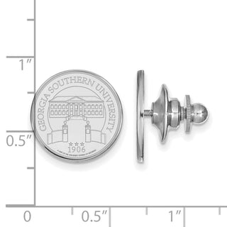 14k White Gold LogoArt Georgia Southern University Crest Lapel Pin