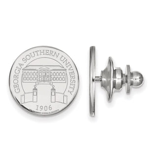 Sterling Silver Rhodium-plated LogoArt Georgia Southern University Crest Lapel Pin