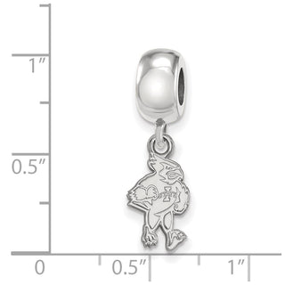 Sterling Silver Rhodium-plated LogoArt Iowa State University Cardinal Small Dangle Bead Charm