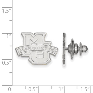 Sterling Silver Rhodium-plated LogoArt Marquette University Lapel Pin