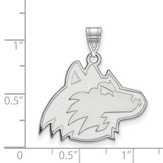 Sterling Silver Rhodium-plated LogoArt Northern Illinois University Huskie Large Pendant