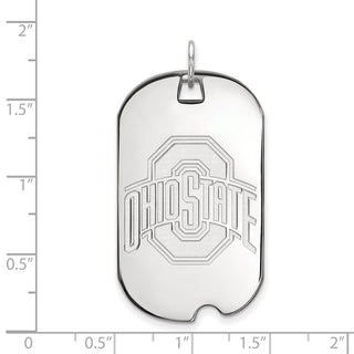 14k White Gold LogoArt The Ohio State University Large Dog Tag Pendant