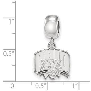 Sterling Silver Rhodium-plated LogoArt Ohio University Small Dangle Bead Charm