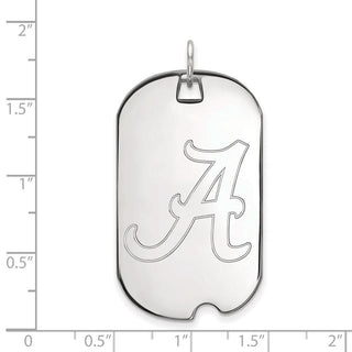 10k White Gold LogoArt University of Alabama Large Dog Tag Pendant