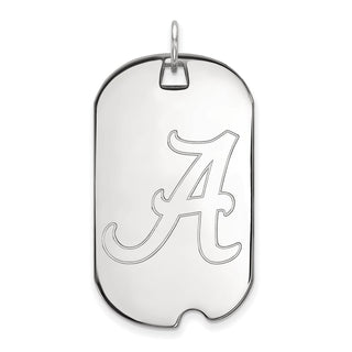 Sterling Silver Rhodium-plated LogoArt University of Alabama Large Dog Tag Pendant