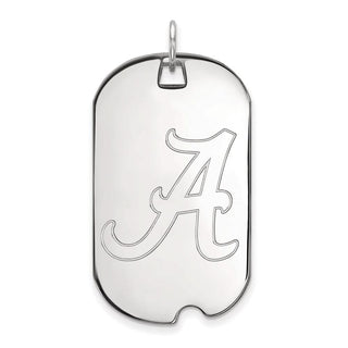 10k White Gold LogoArt University of Alabama Large Dog Tag Pendant