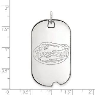 14k White Gold LogoArt University of Florida Gator Large Dog Tag Pendant