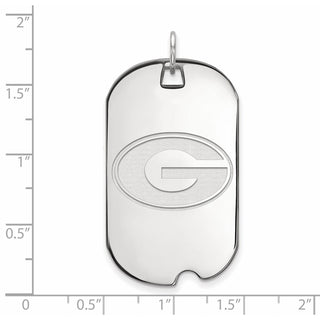 Sterling Silver Rhodium-plated LogoArt University of Georgia Letter G Large Dog Tag Pendant