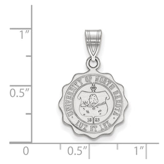 Sterling Silver Rhodium-plated LogoArt University of North Dakota Medium Crest Pendant