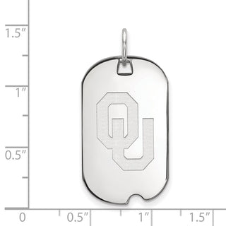 10k White Gold LogoArt University of Oklahoma O-U Small Dog Tag Pendant
