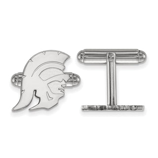 Sterling Silver Rhodium-plated LogoArt University of Southern California Trojan Cuff Links