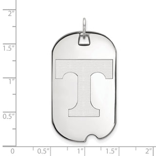 14k White Gold LogoArt University of Tennessee Letter T Large Dog Tag Pendant