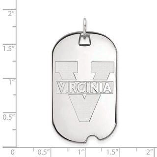 14k White Gold LogoArt University of Virginia Large Dog Tag Pendant