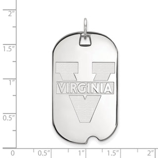 14k White Gold LogoArt University of Virginia Large Dog Tag Pendant