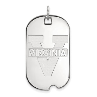Sterling Silver Rhodium-plated LogoArt University of Virginia Large Dog Tag Pendant