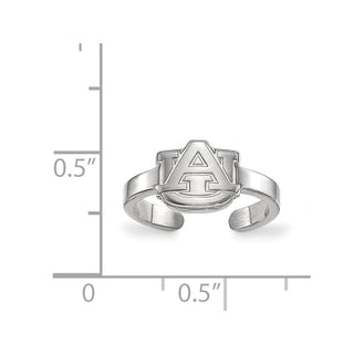 Sterling Silver Rhodium-plated LogoArt Auburn University Toe Ring