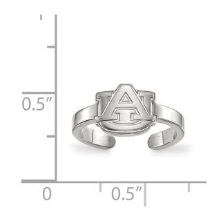 Sterling Silver Rhodium-plated LogoArt Auburn University Toe Ring