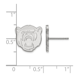 10k White Gold LogoArt Baylor University Small Post Earrings