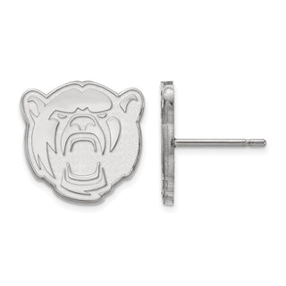 Sterling Silver Rhodium-plated LogoArt Baylor University Small Post Earrings