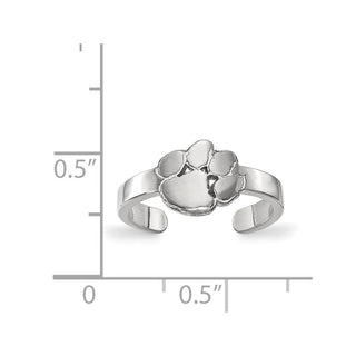 Sterling Silver Rhodium-plated LogoArt Clemson University Tiger Paw Toe Ring