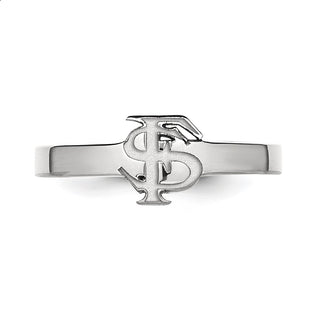 Sterling Silver Rhodium-plated LogoArt Florida State University F-S Toe Ring